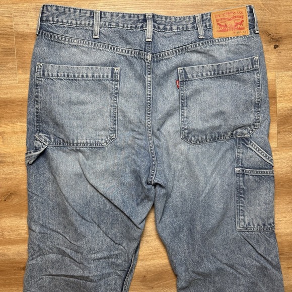 Levis Jeans Men 38x34 Blue Relaxed Straight Carpenter Workwear Utility Painter - Picture 1 of 13